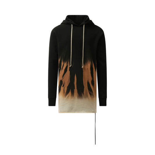 Drawstring Hoodie in Black/Terra