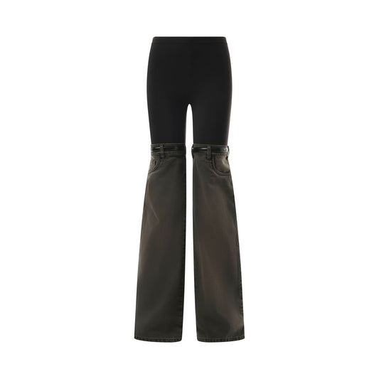 Hybrid Denim Trousers in Black/Grey