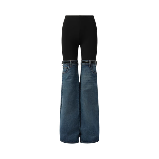 Hybrid Denim Jeans in Black/Blue