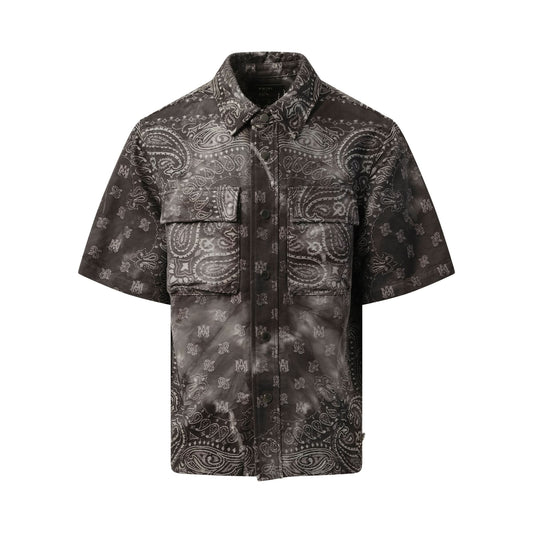 Tie Dye Bandana S/S Shirt in Dark Grey