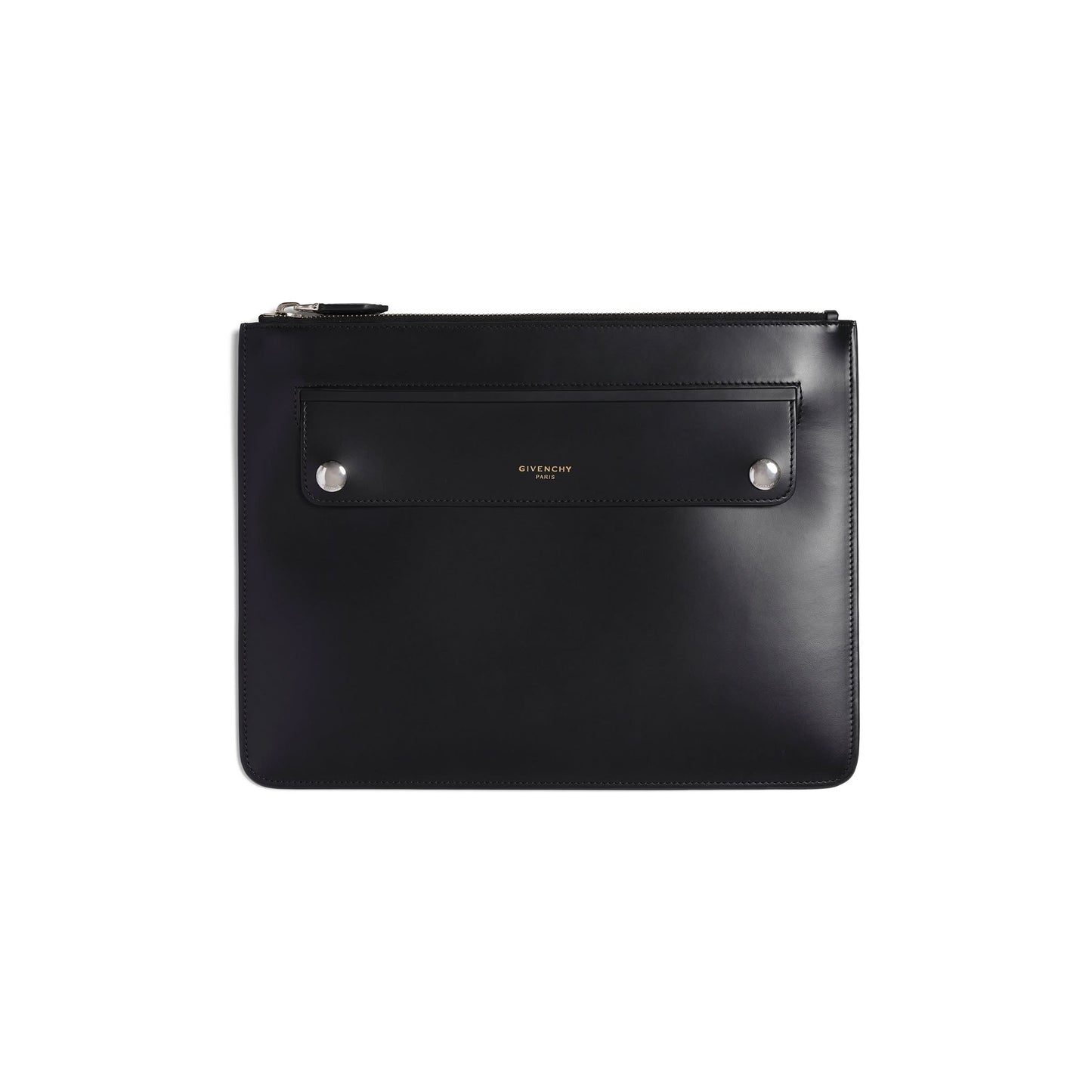 Podium Snaps Zip Large Pouch in Black