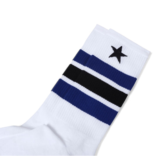 Star Socks in White/Blue