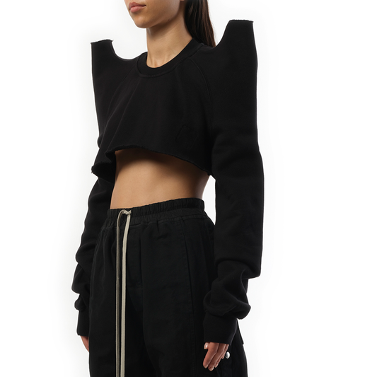 Cropped Tec Sweater in Black