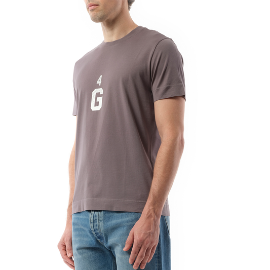 Four G Dyed Logo T-Shirt in Quartz Grey