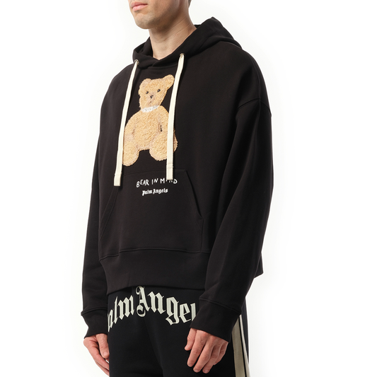 Bear in Mind Over Hoodie in Black/Brown