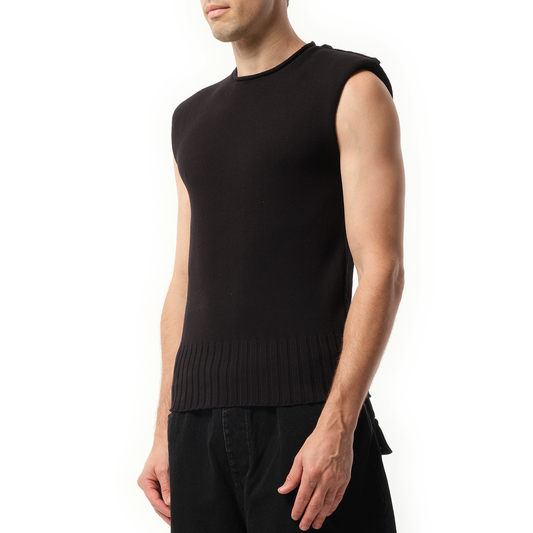 Burns Knit Vest in Black