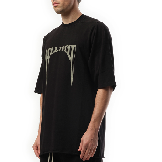 Hollywood Curved Jumbo SS T-Shirt in Black/Pearl