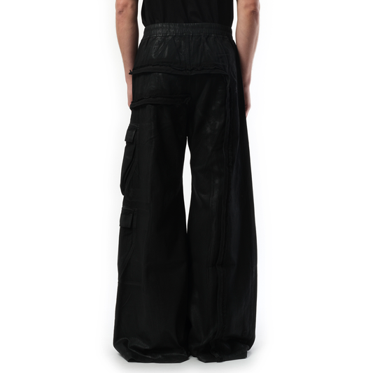 Imbalanced Double Cargo Jumbo Pants in Black