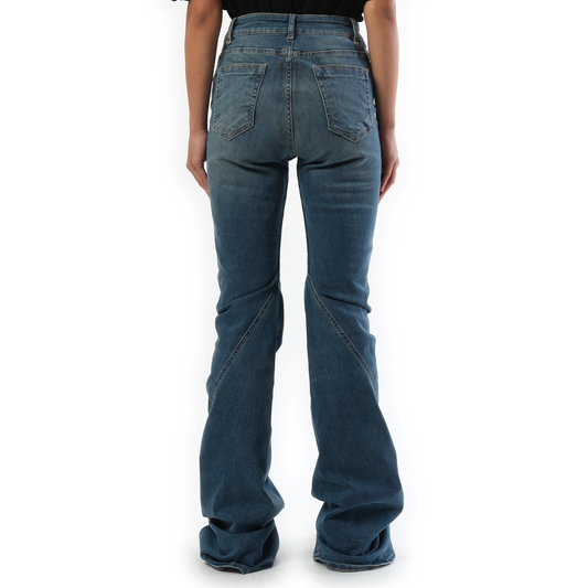 Bias Bootcut Jeans in Washed Indigo