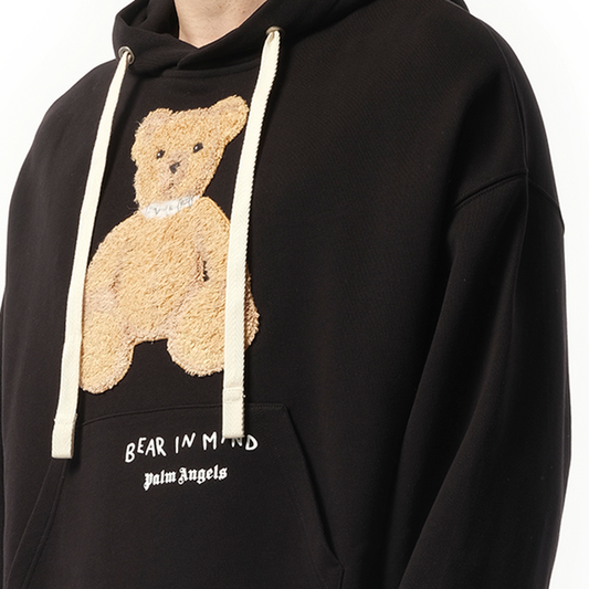 Bear in Mind Over Hoodie in Black/Brown