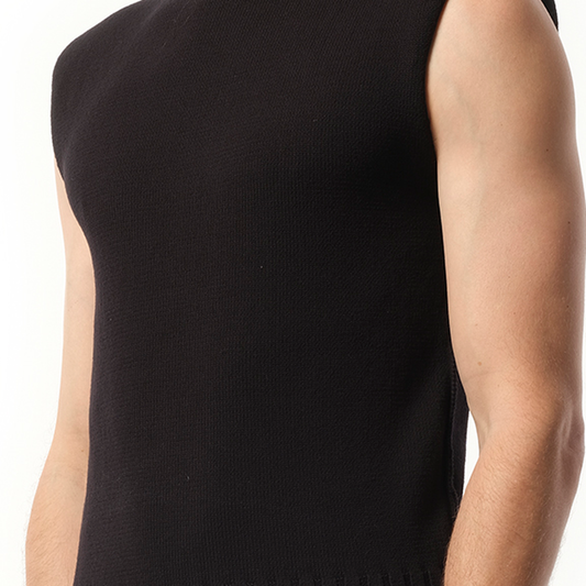 Burns Knit Vest in Black