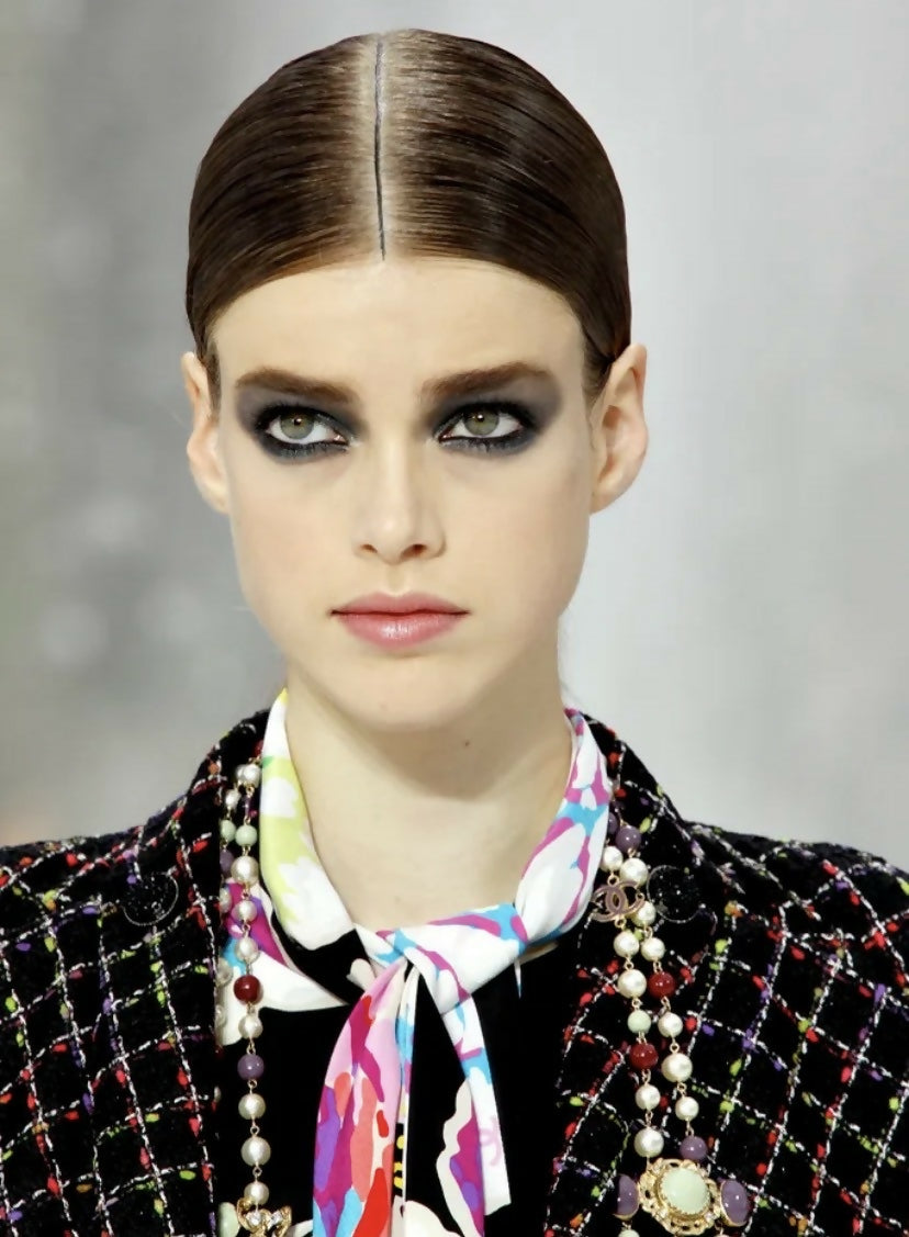 Chanel 11P Extra Long Strand CC Multicolor Necklace Gold Hardware