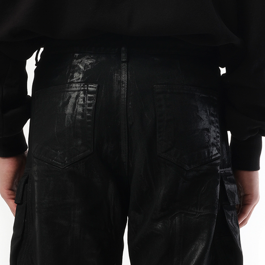 Double Cargo Jeans in Black