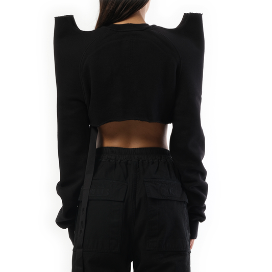 Cropped Tec Sweater in Black