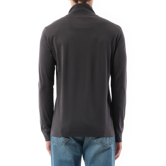 Faded Logo Dyed Long Sleeve T-Shirt in Black/Grey