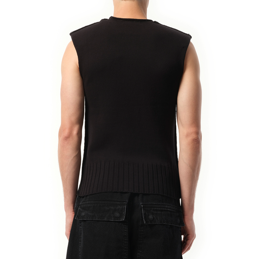 Burns Knit Vest in Black