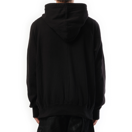 Hollywood Curved Print Oversized Hoodie in Black/Milk