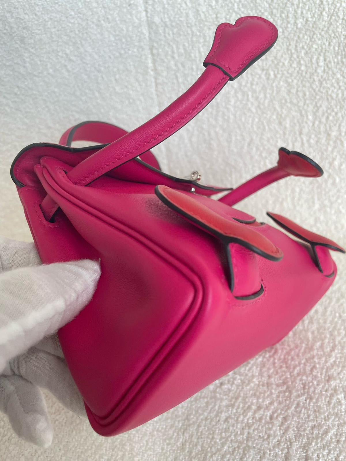 Hermes Kelly doll Pink Red Swift leather palladium hardware