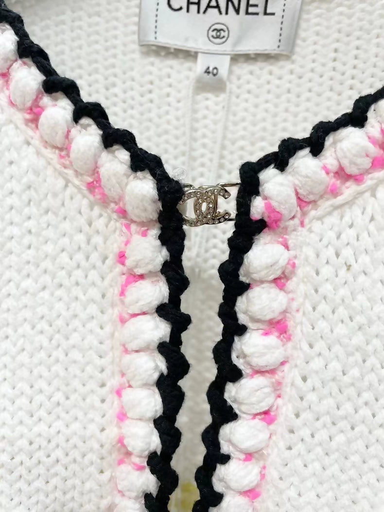 Chanel 24S White & multicolore Cardigan