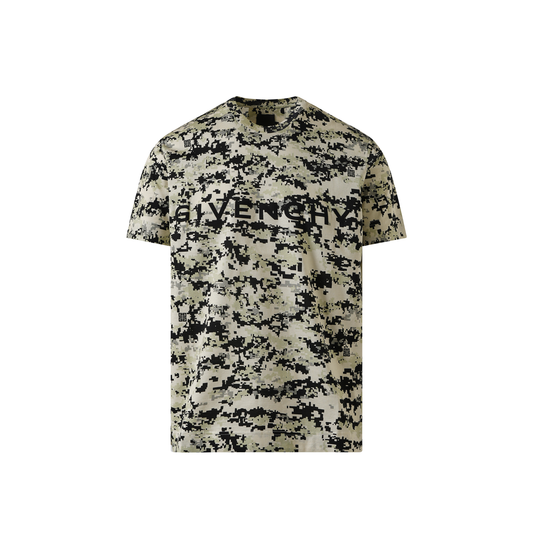 Camo All Over T-Shirt in Beige/Black