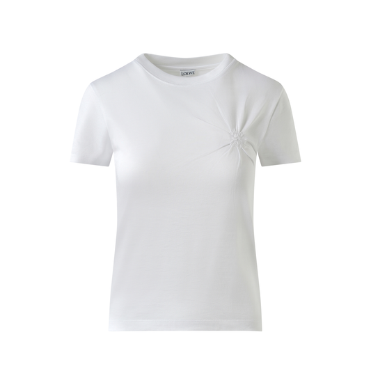 Gathered Effect T-Shirt in White