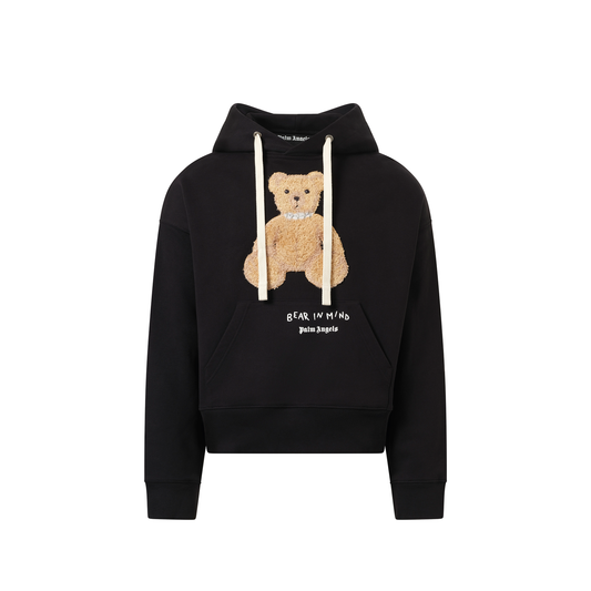 Bear in Mind Over Hoodie in Black/Brown