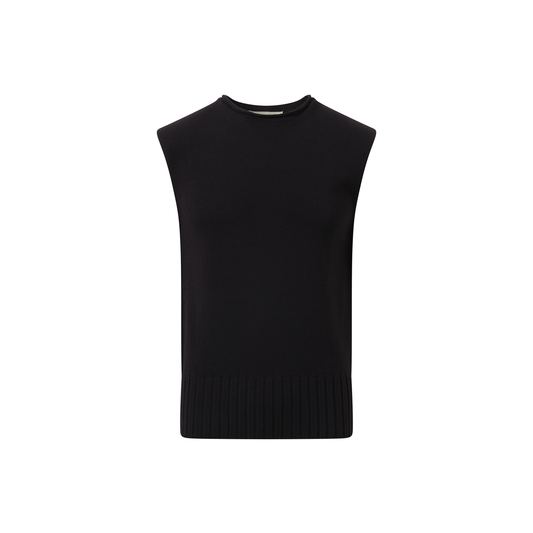 Burns Knit Vest in Black