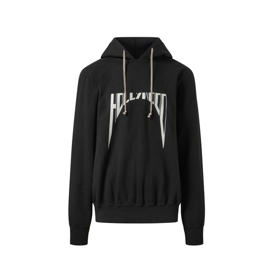 Hollywood Curved Print Oversized Hoodie in Black/Milk