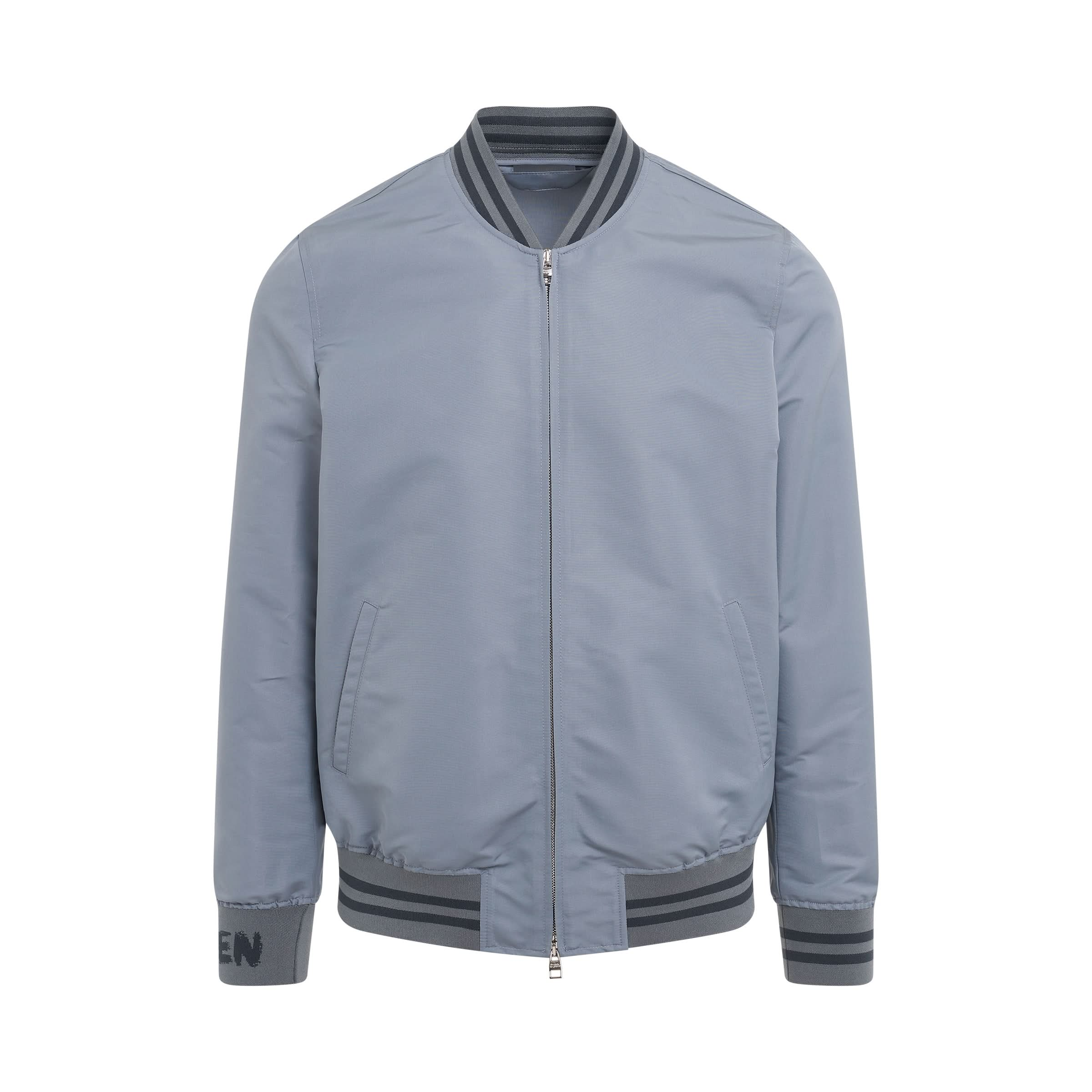 Sporty Rib Bomber Jacket in Dove Grey