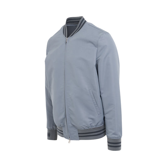 Sporty Rib Bomber Jacket in Dove Grey