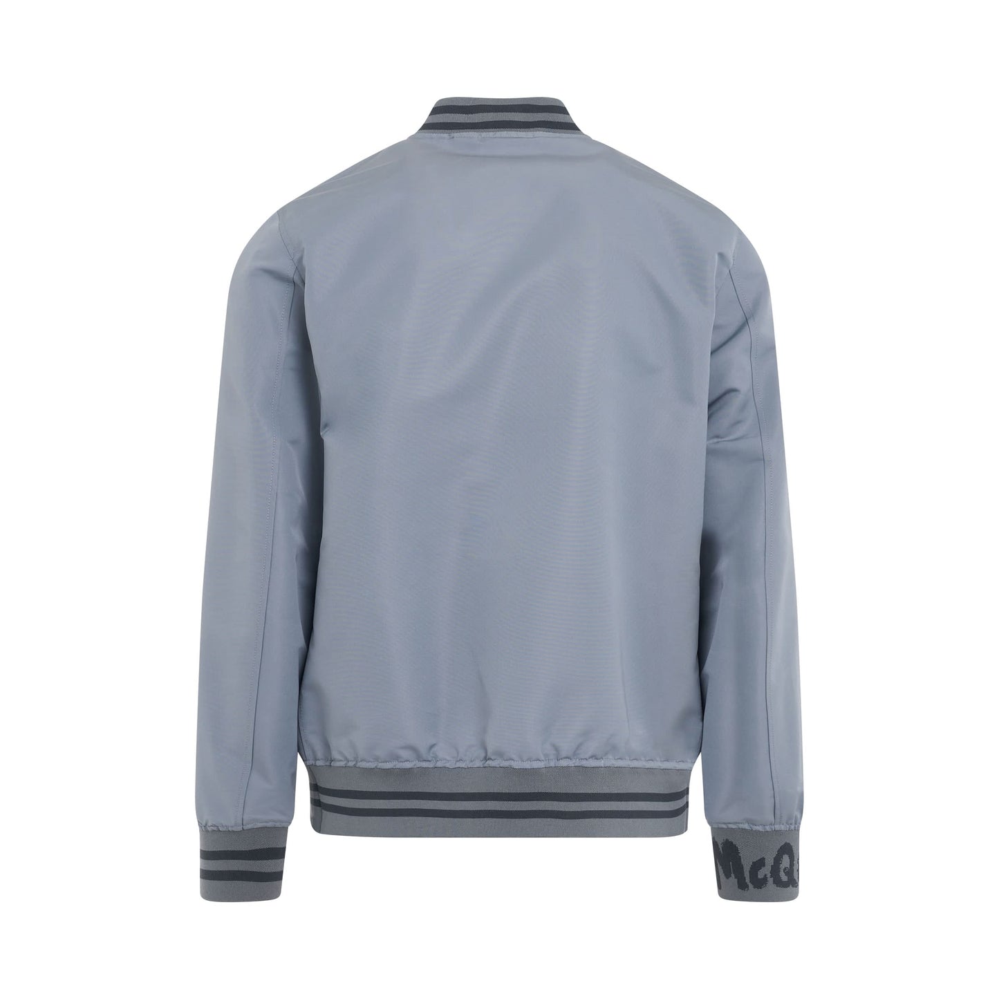 Sporty Rib Bomber Jacket in Dove Grey