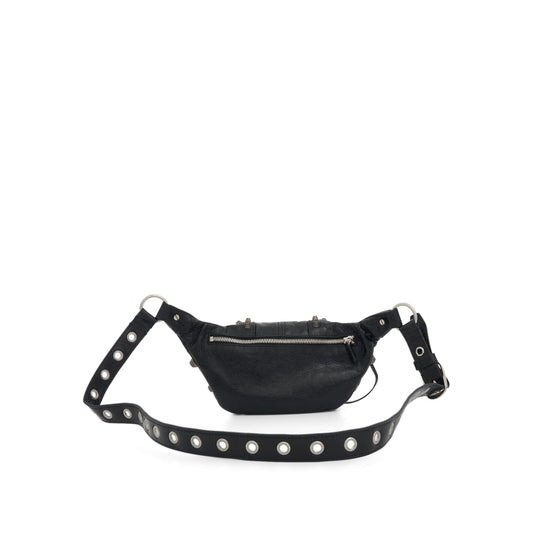 Le Cagole Men Belt Bag S in Black