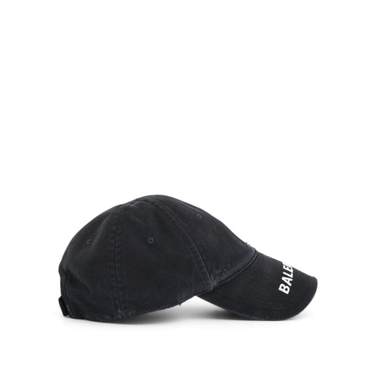 Logo Visor Cap in Black/White