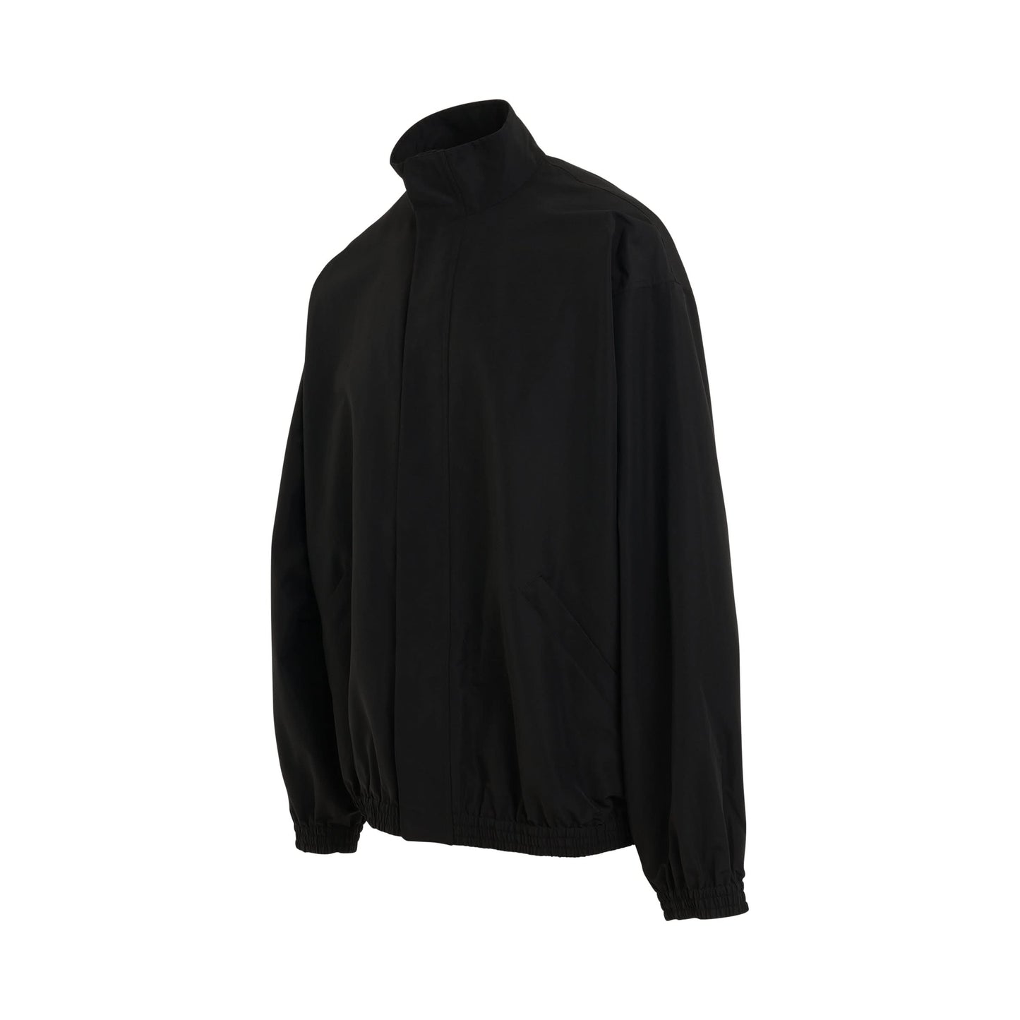 Technical Faille Tracksuit Jacket in Black