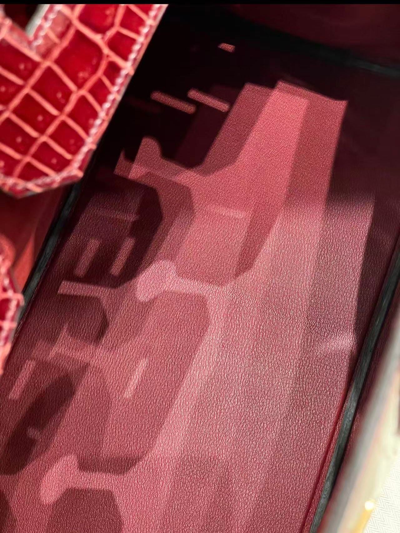 Hermes Birkin HAC 40 Rouge H Shiny crocodile leather gold hardware