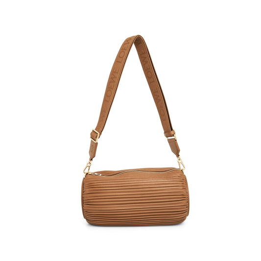 Large Bracelet Pouch Bag in Pleated Nappa in Oak