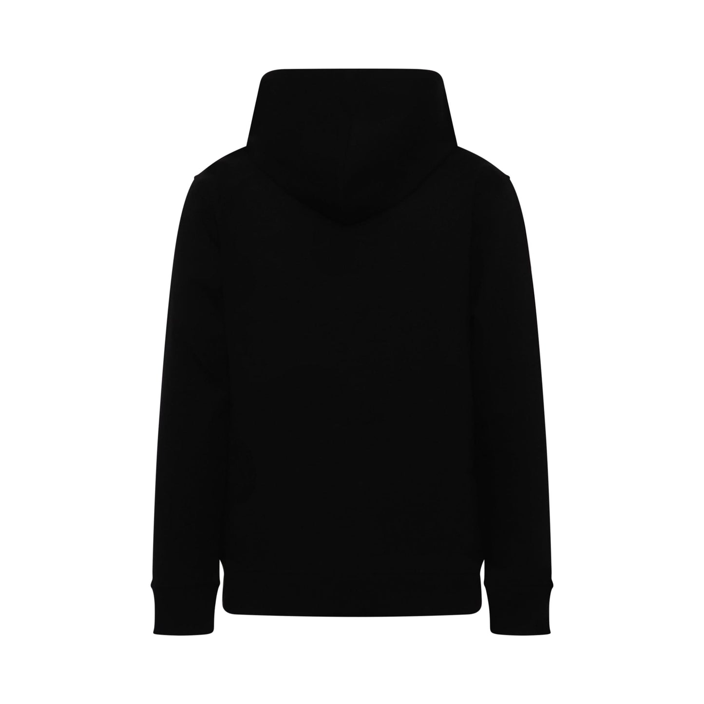 Buckle Drawstring Hoodie in Black