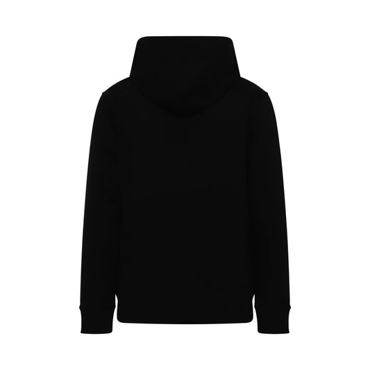 Buckle Drawstring Hoodie in Black