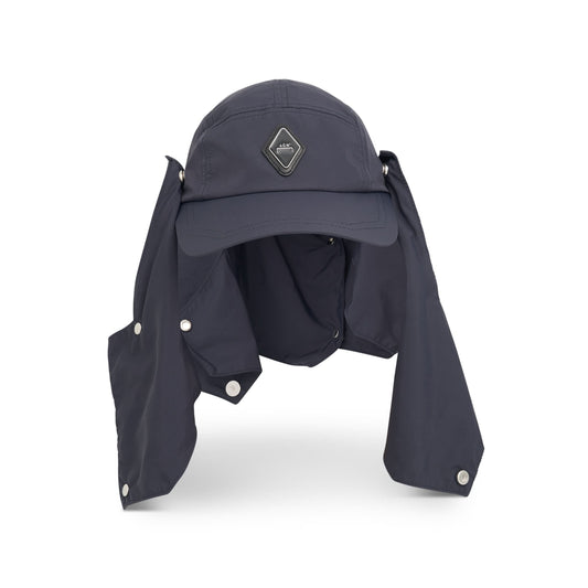 Diamond Hooded Cap in Navy