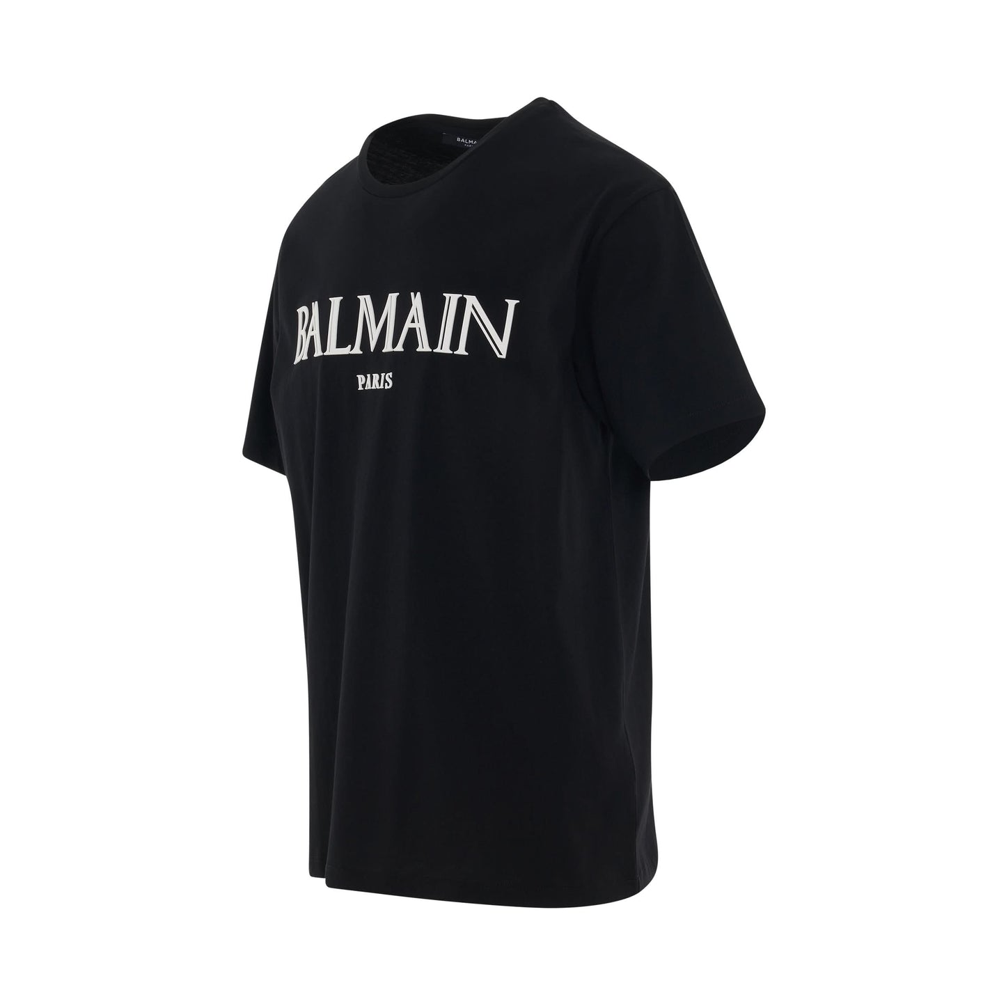 Rubber Straight Fit T-Shirt in Black/White