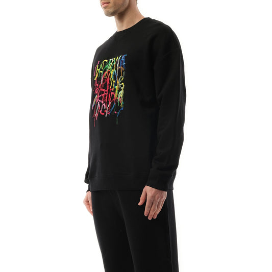 Abstract Anagram Sweatshirt in Black/Multicolour