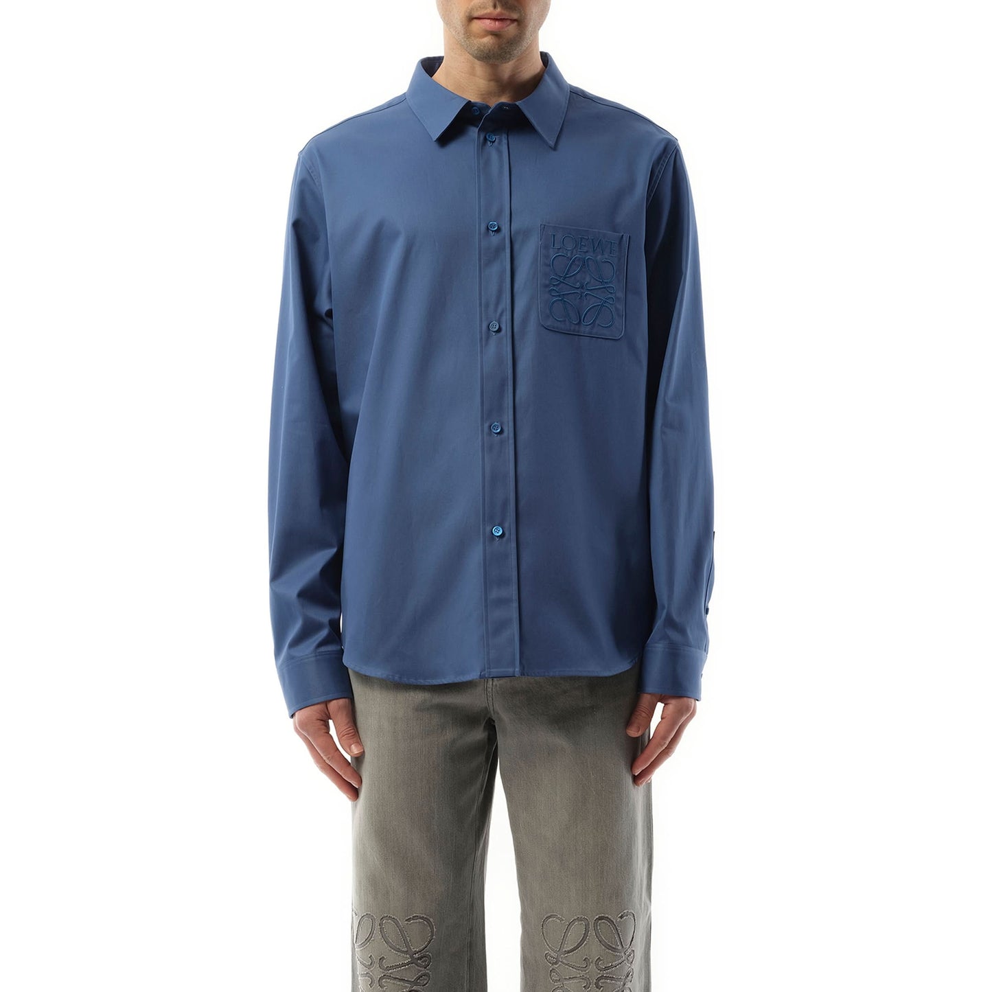 Anagram Pocket Shirt in Old Blue