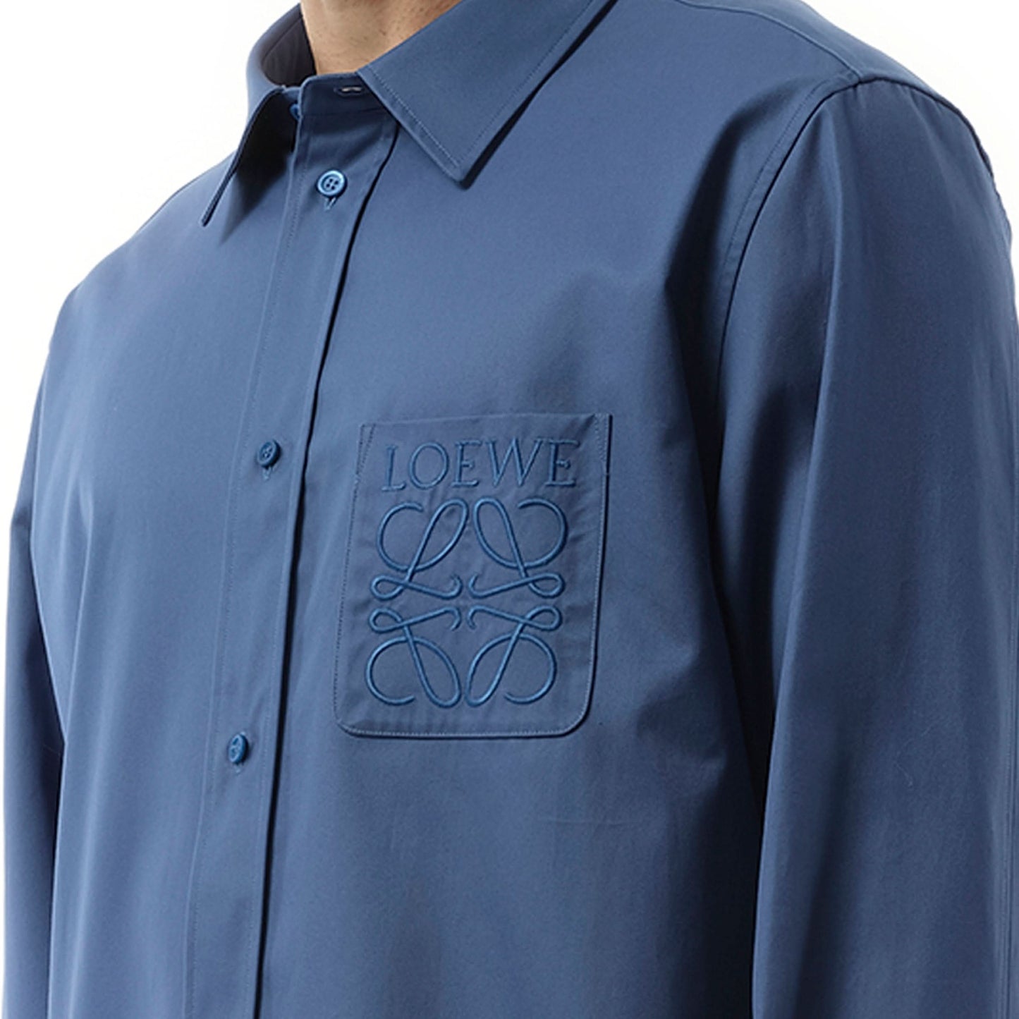 Anagram Pocket Shirt in Old Blue