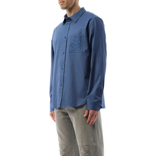 Anagram Pocket Shirt in Old Blue