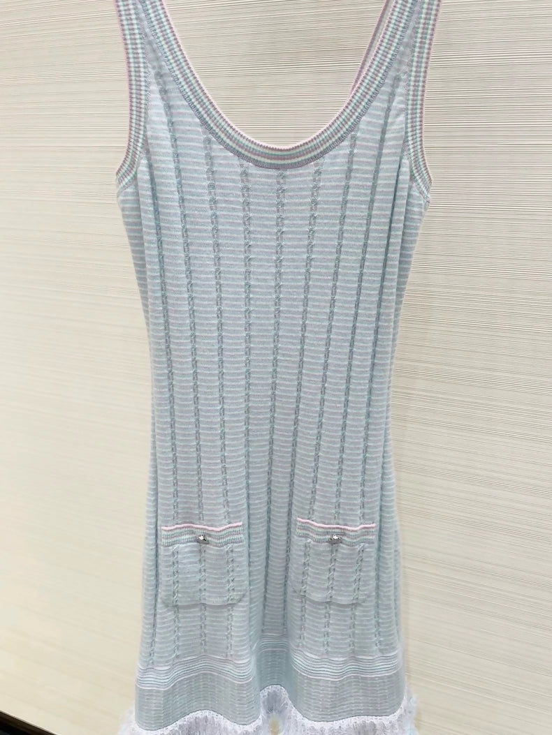 Chanel 25B baby blue Knit Dress