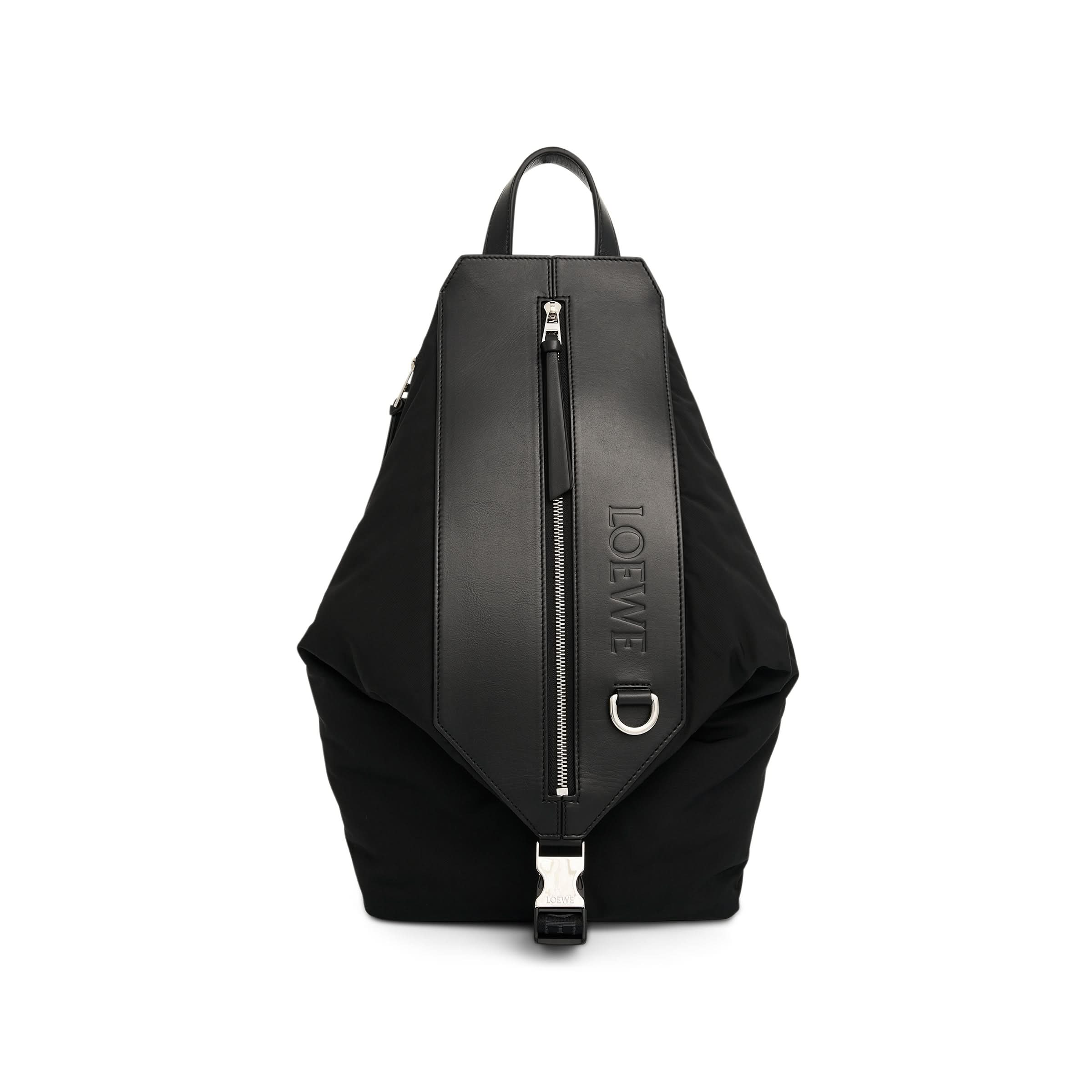 Convertible Puffer Backpack in Black