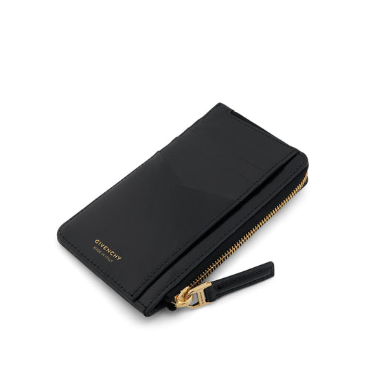 G Cut Zipped Cardholder in 4G Coated Canvas in Black