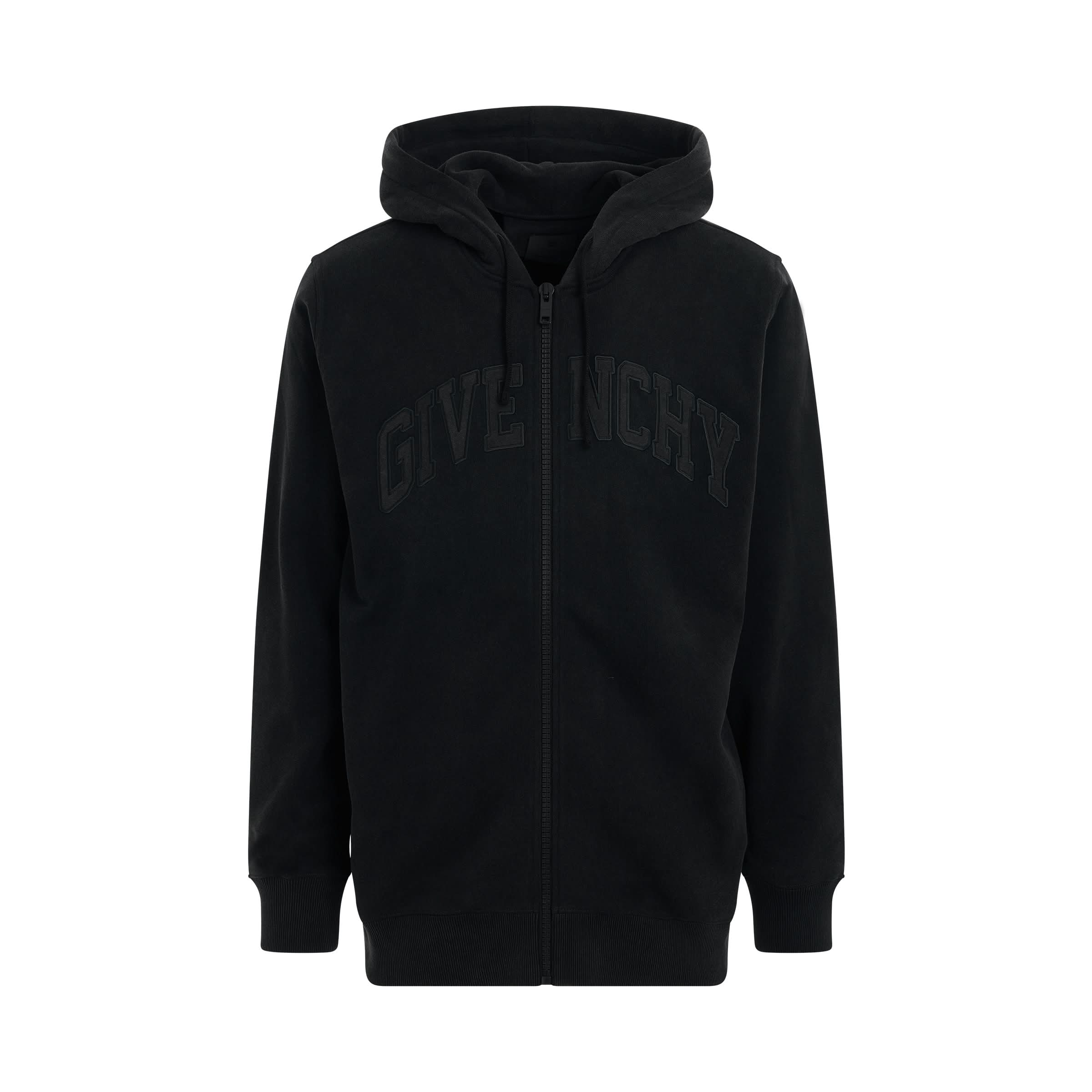 Archetype College Dye Zipped Hoodie in Faded Black