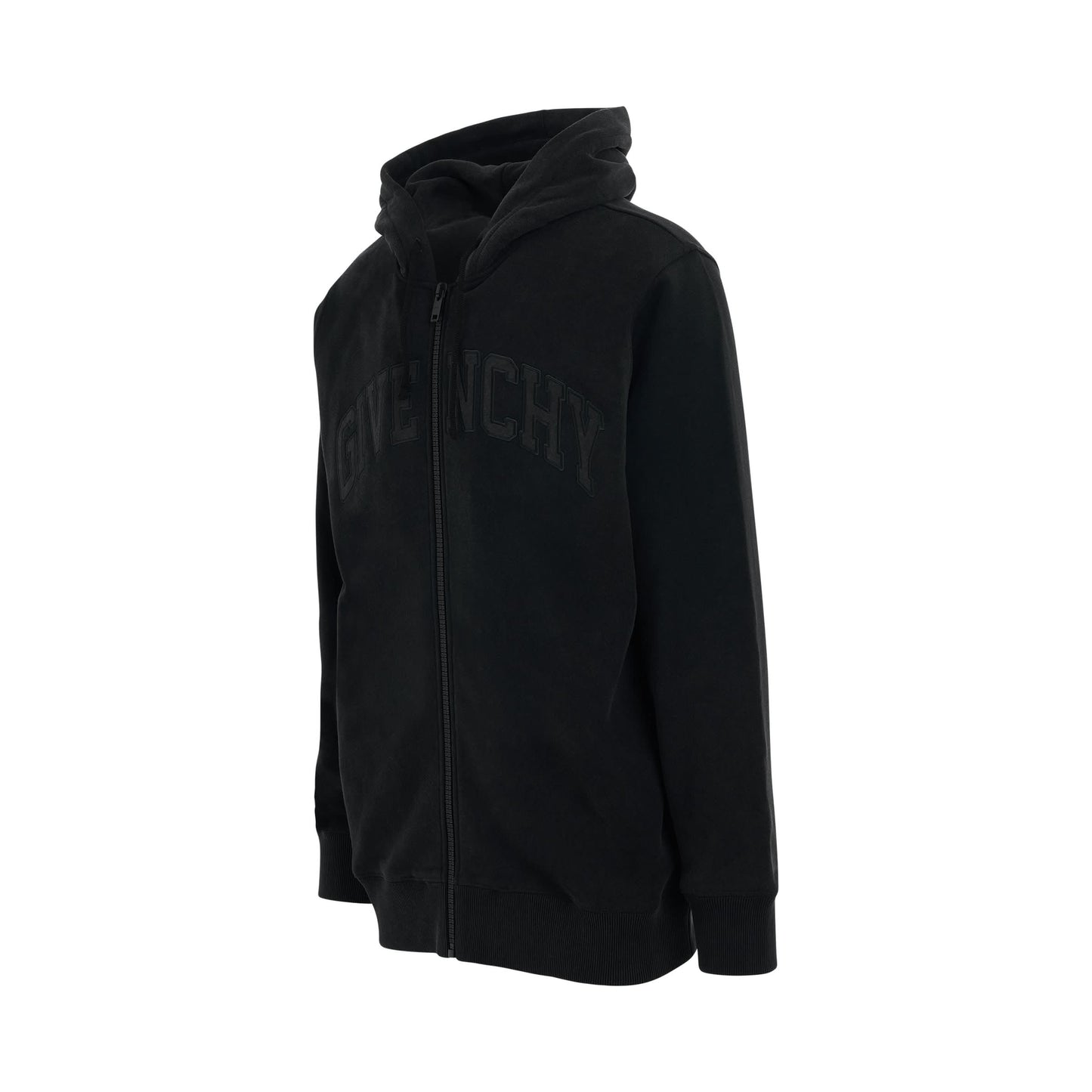 Archetype College Dye Zipped Hoodie in Faded Black