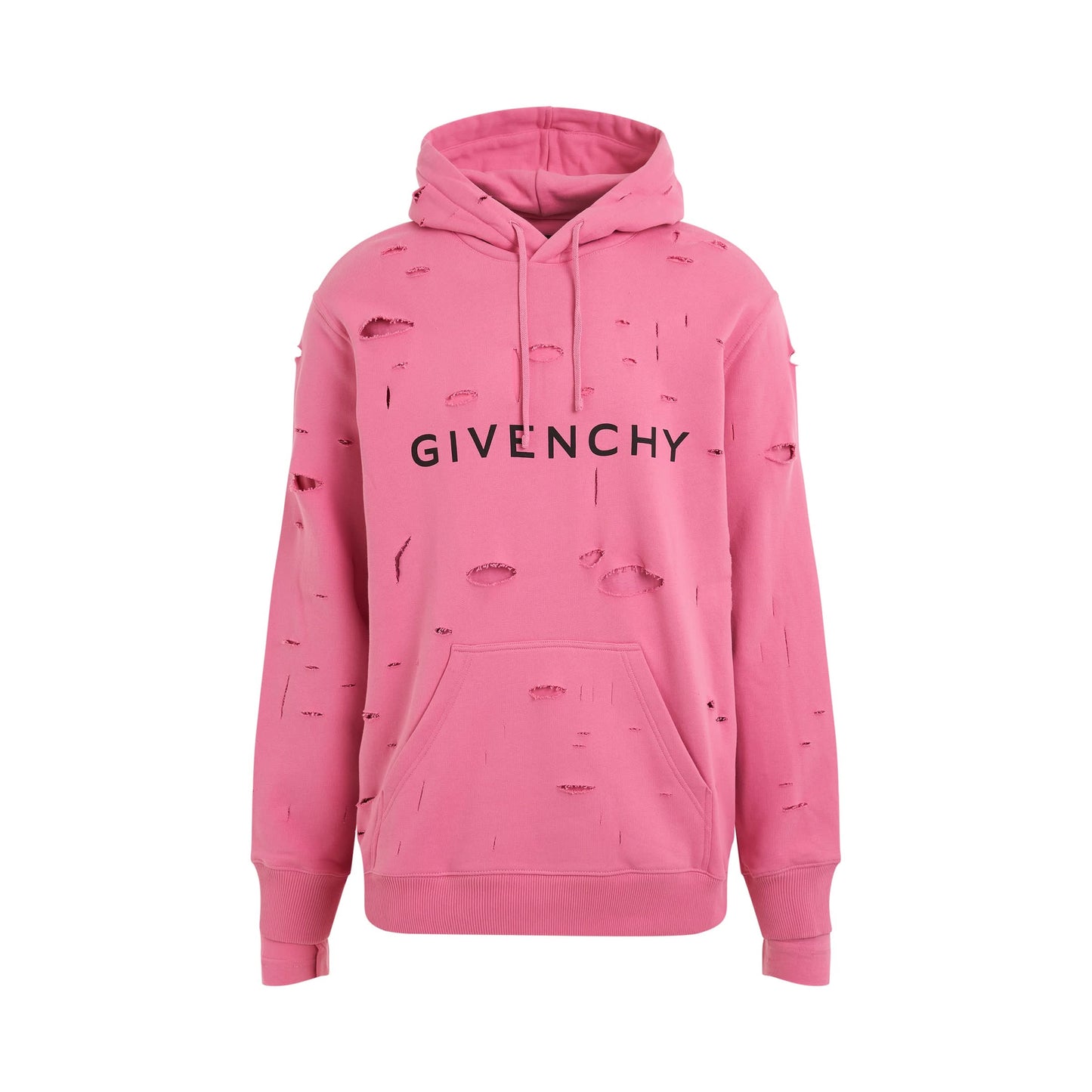 Archetype Hoodie with Destroyed Effect in Bright Pink